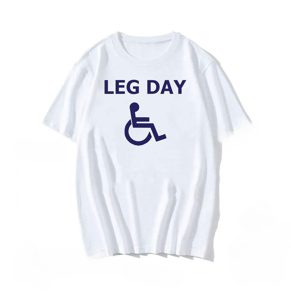 Novelty Novelty Leg Day Graphic Printed Bodybuilder T-shirt