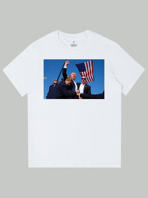 Trump Rally Shooter Tshirt-Trump 2024-DJT -Pro Trump -Trump Survived-USA Freedom -Donald J. Trump Menswear Streetwear Cotton TShirt