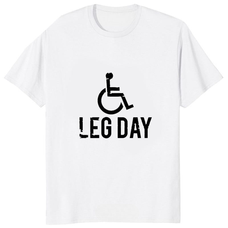 Novelty Novelty Leg Day Graphic Printed Bodybuilder T-shirt