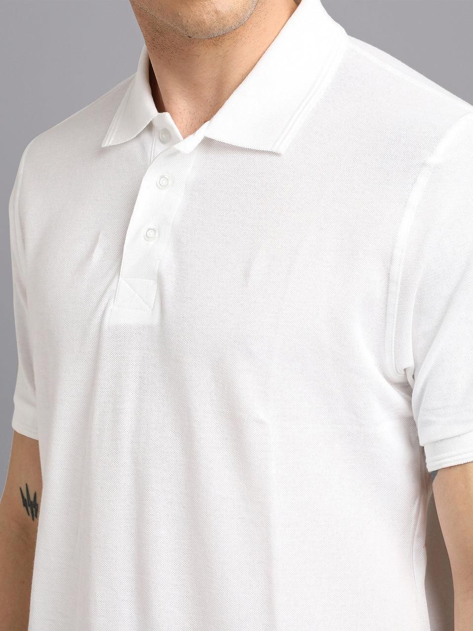 Matte Solid Half Sleeves Men's Polo T-Shirt