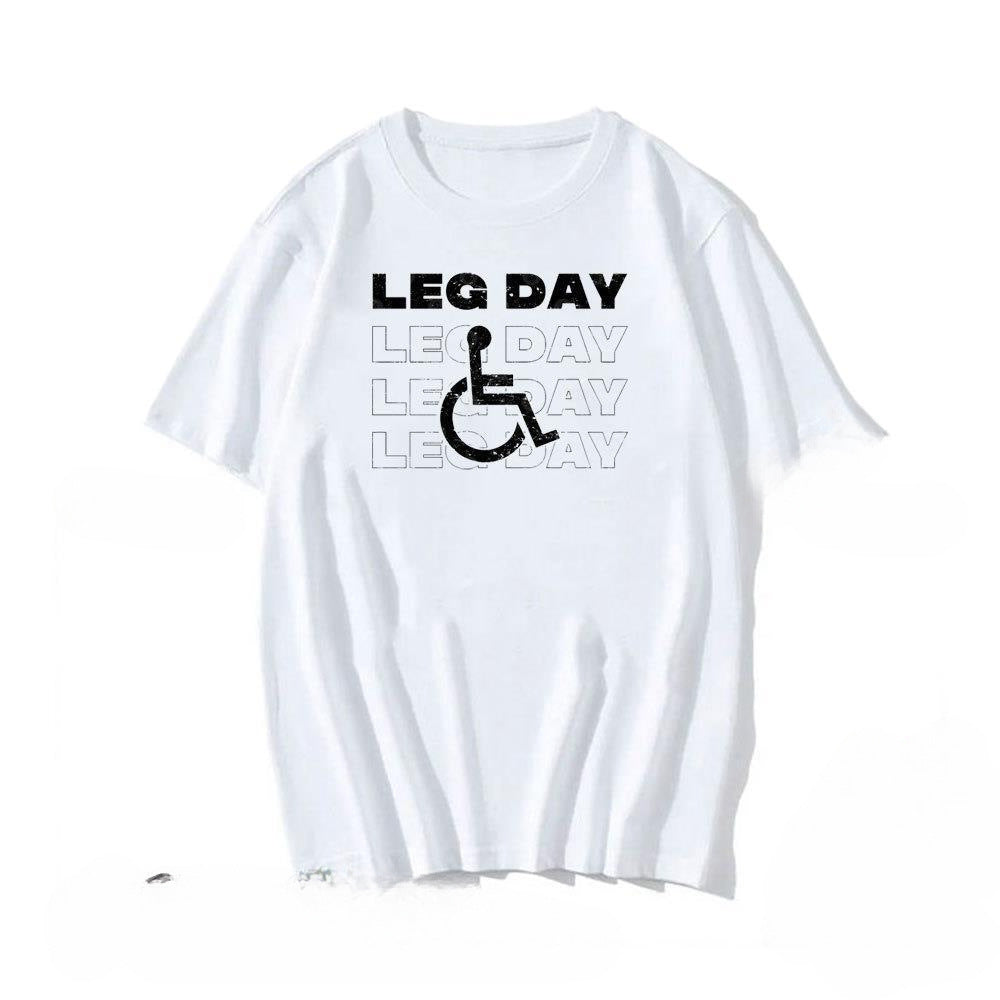 Novelty Novelty Leg Day Graphic Printed Bodybuilder T-shirt